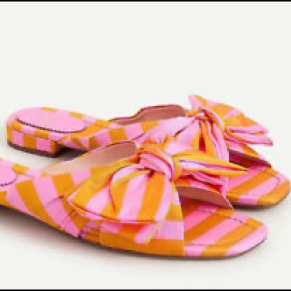 J. Crew Shoes - J. Crew Tie Striped Bow Lucy Slides Sandals